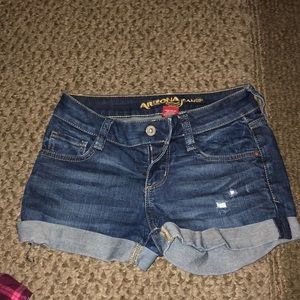 Blue jean shorts, small rips
